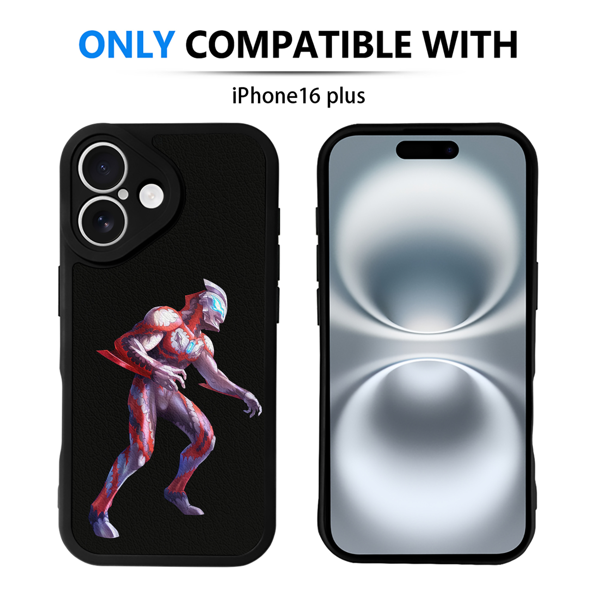 （画像用） ウルトラマン Ultraman 【iPhone 16シリーズ対応】シリコンスマホケース（レザー調） 材質：シリコン